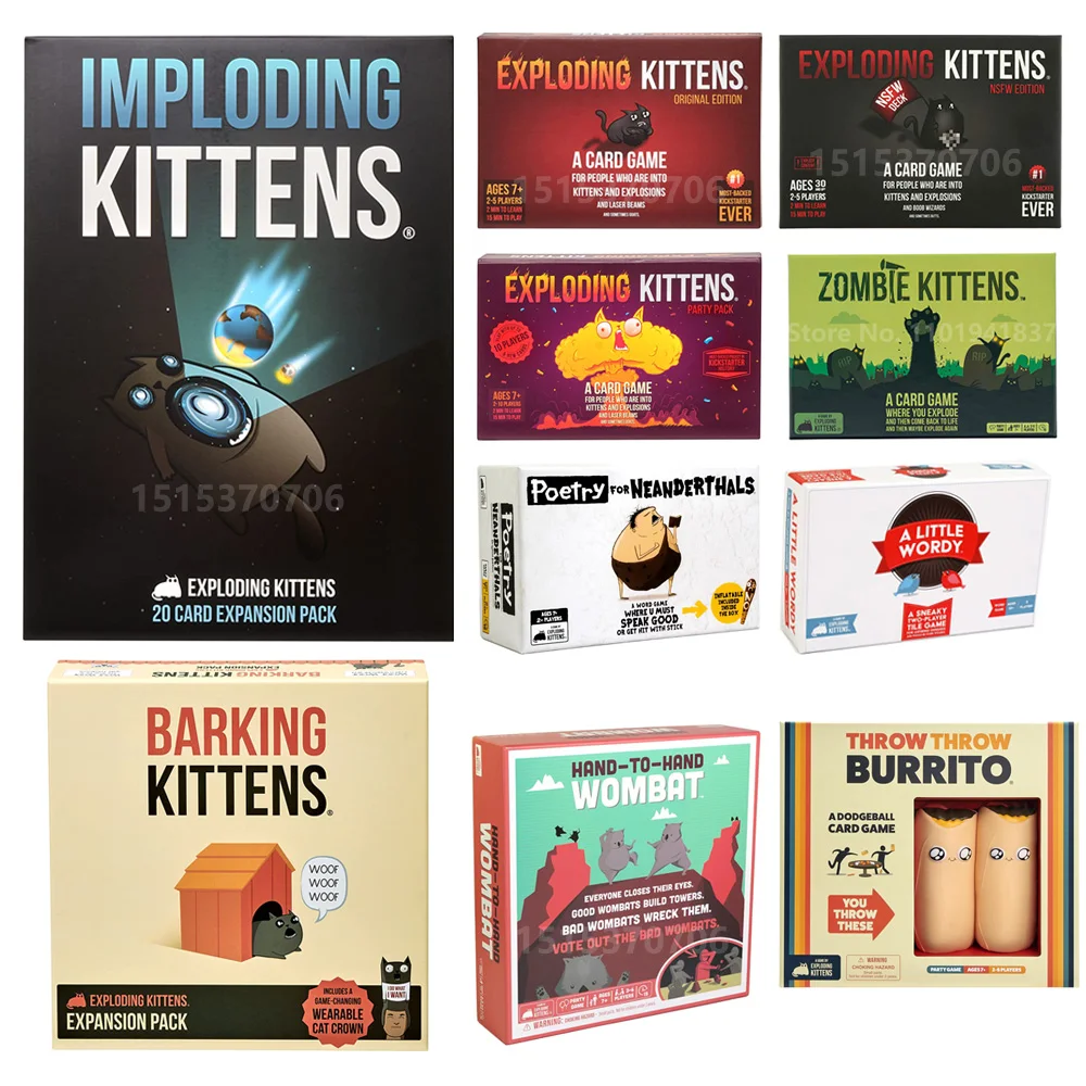 Exploding Kittens Original Nsfw Imploding Kittens Streaking Kittens Barking Kittens Zombie Kittens Expansion Bears Vs Babies