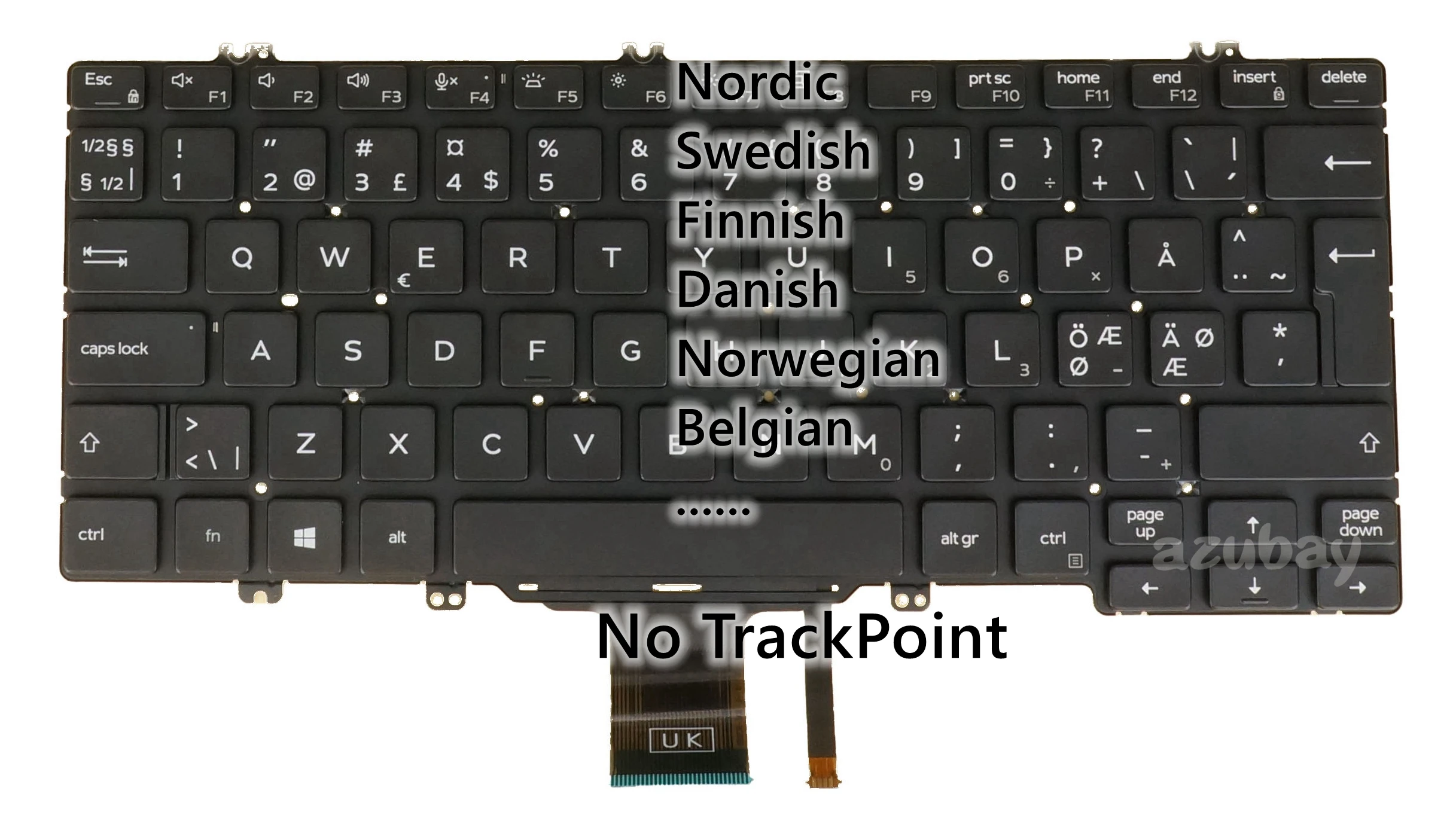 Tastiera Nordica Norvegese Svedese Finlandese Danese Belga Per Dell Latitude 5310, 5310 2 In1, 5300 2 In 1, 5300, 7300, Retroilluminata