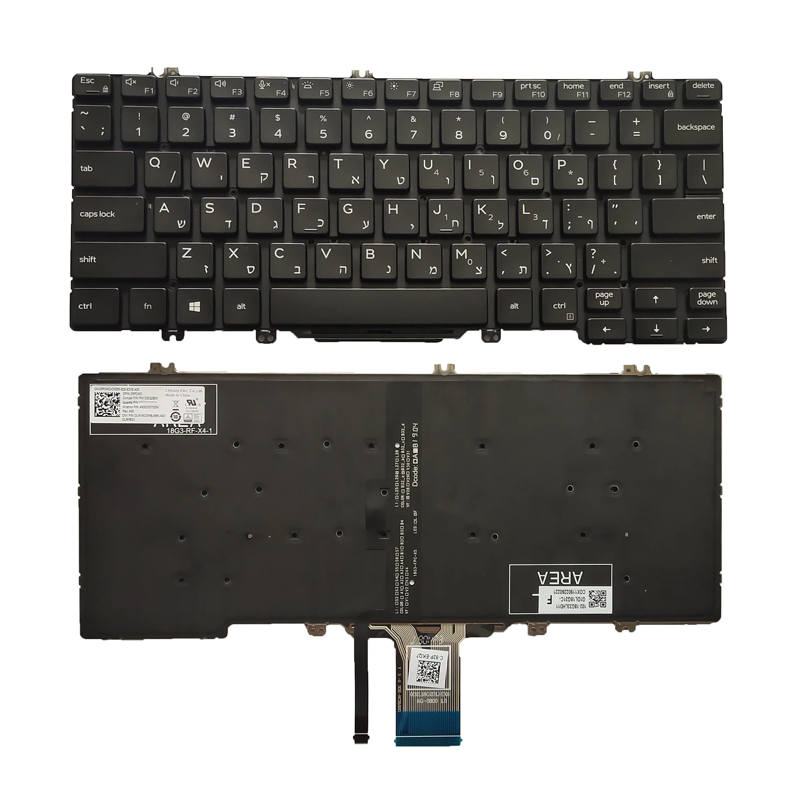 Ebraico Nuovo Per Dell Latitude 5300 5310 7300 Hb Tastiera Retroilluminata