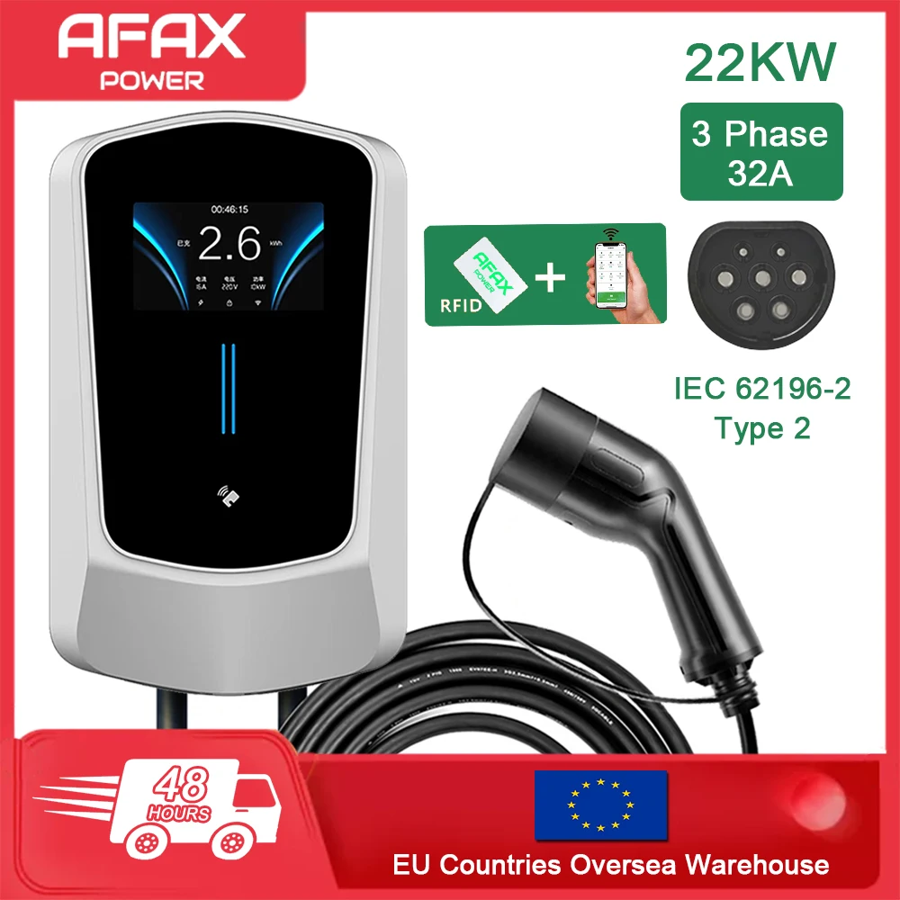 Caricabatterie Afax Ev 16A Stazione Di Ricarica Per Veicoli Elettrici Trifase Evse Wallbox Con Cavo Di Tipo 2 Iec 62196-2 Per Audi Per Mercedes