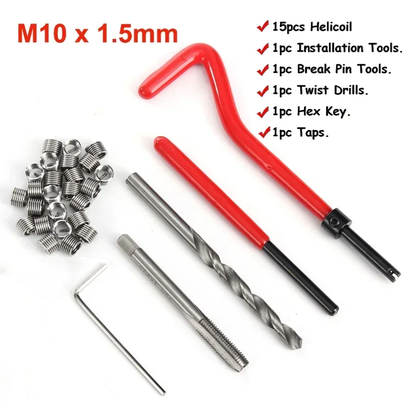 20 Pcs Auto Helicoil M10 * 1.5Mm In Acciaio Inox Helicoil Pro Coil Drill Tool Kit Di Riparazione Filettatura Auto