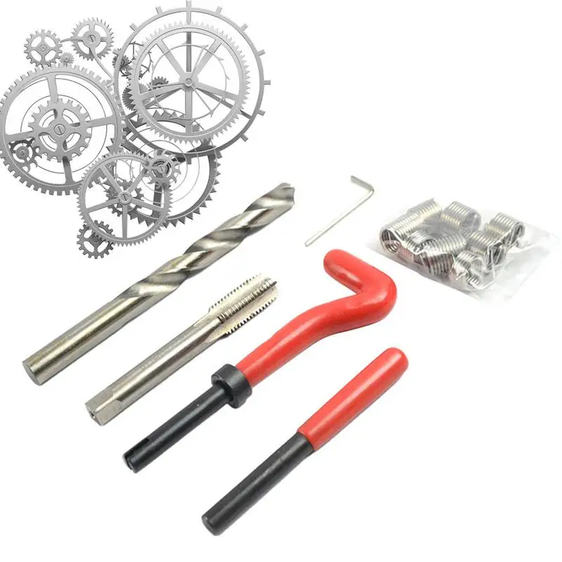 Strumento Di Riparazione Del Filo Metrico Trapano Kit Di Riparazione Helicoil Metrico M12 15 Pezzi Ripristino Di Filettature Danneggiate Strumenti Di 