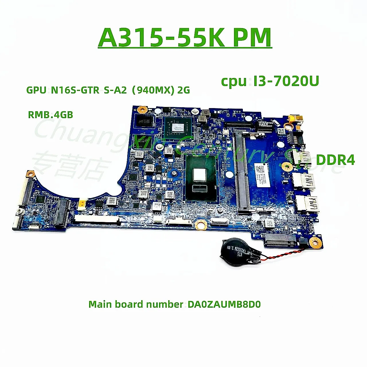 Muslimis Applicabile Al Computer Portatile Acer A315-55K Cpu: I3-7020 Scheda Grafica Indipendente 2G 4Gb 100% Test Ok Delivery