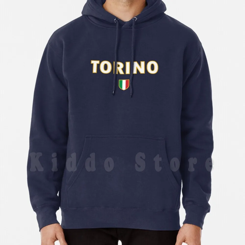 Felpa Con Cappuccio Torino Manica Lunga Torino Torino Soccer Football Scuduto Italia Bandiera Italiana Calcio