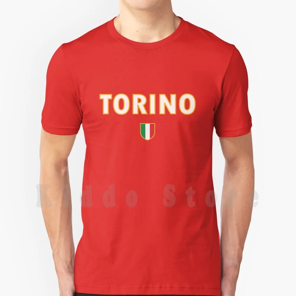 Torino T Shirt Uomo Cotone Cotone S-6Xl Torino Torino Calcio Calcio Scudo Italia Bandiera Italiana Calcio