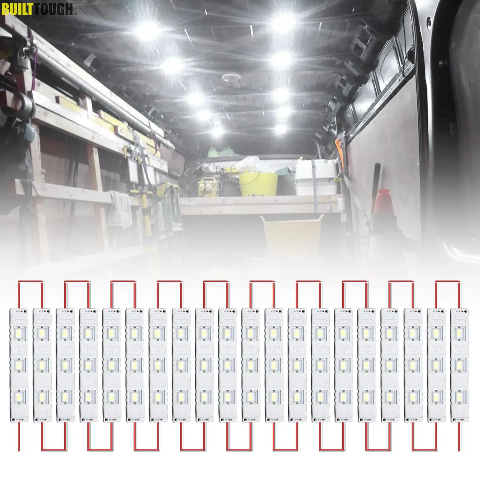 12V 60 Leds Interni Van Light Kit Led Plafoniera Per Van Rv Camper Barche Roulotte Rimorchi Lwb Workshop 20 Moduli Bianco