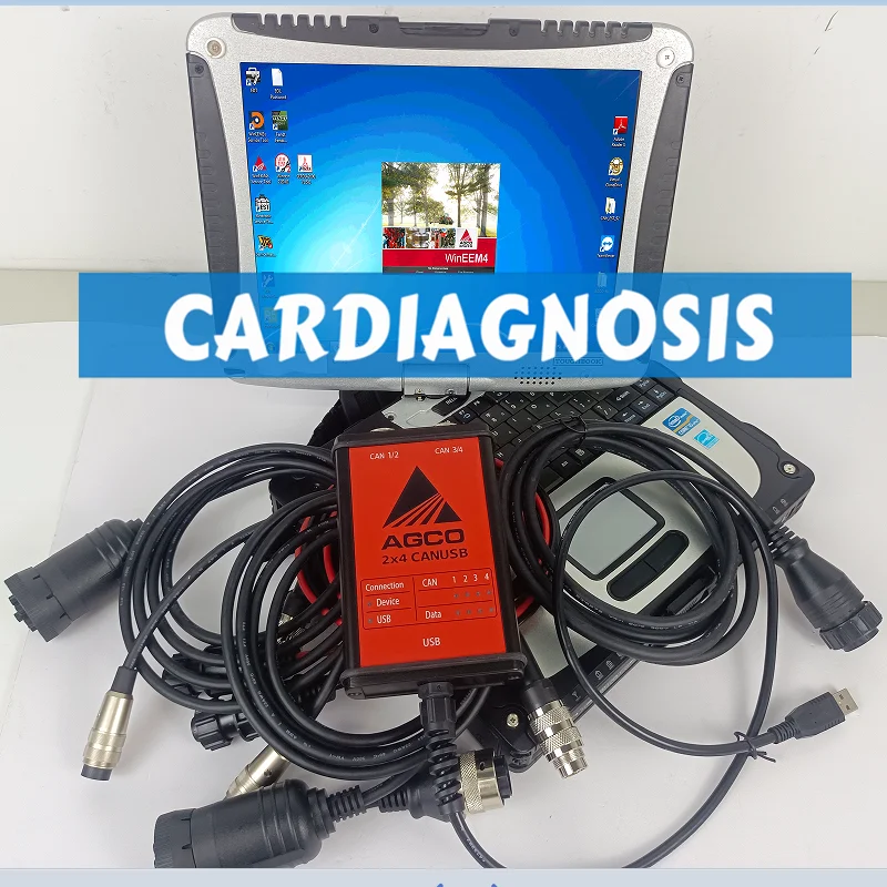 Massey Ferguson Fendt Agco Tractor Agriculture Edt Electronic 2 X4 Canbus Diagnostic Tool Fendias Sisu Power Wineem4 + Cf19 Laptop