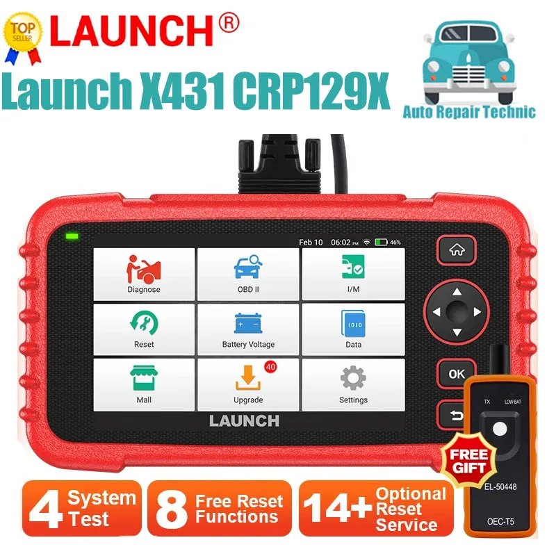 Avvia X431 Crp129X Obd2 Scanner Strumenti Diagnostici Automatici Lettore Di Codici Scanner Automobilistico Tmps Creader129X Obdii Launch Professional