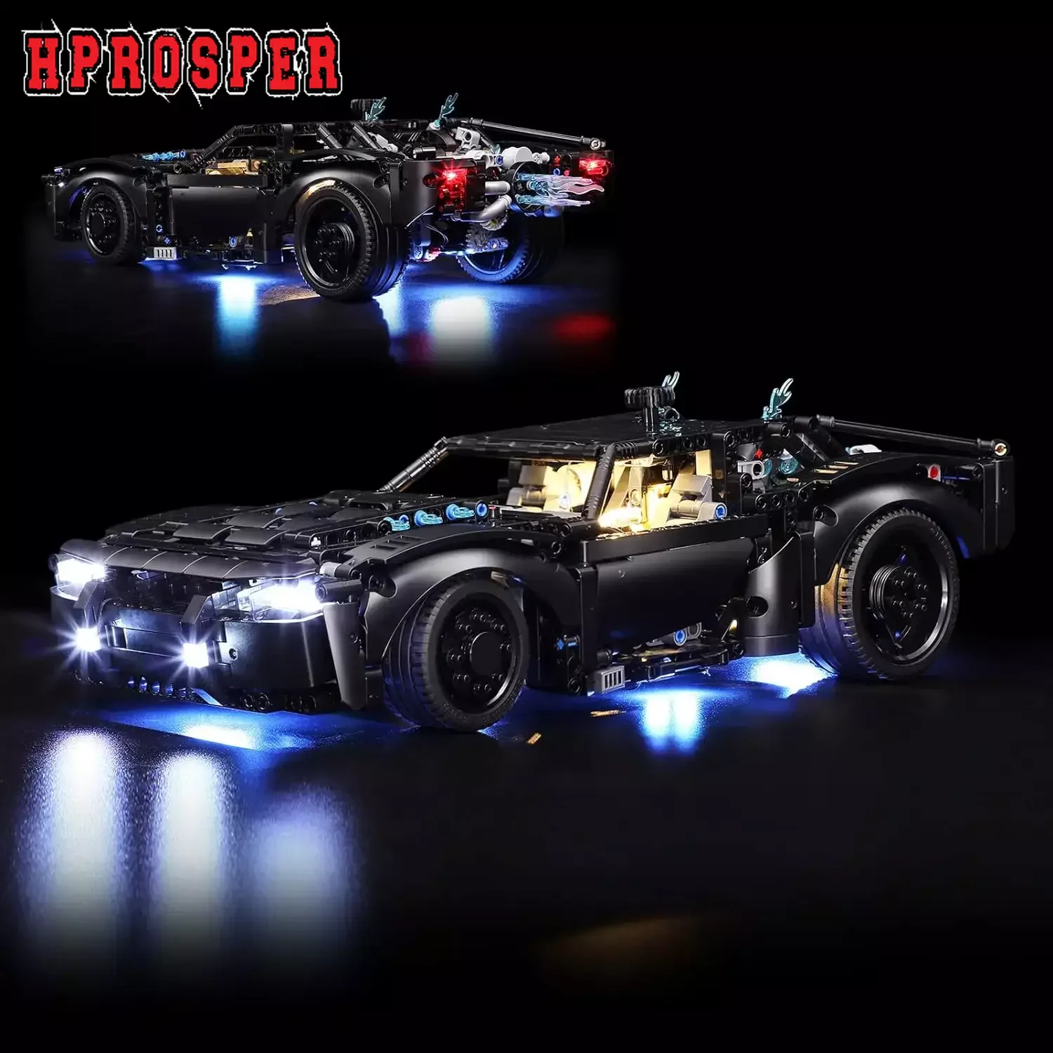 Hprosper Ha Condotto La Luce Per Il 42127 La Lampada Decorativa Per Veicoli Batman - Batmobile Con Scatola Della Batteria (Non Includere I Blocchi Di 