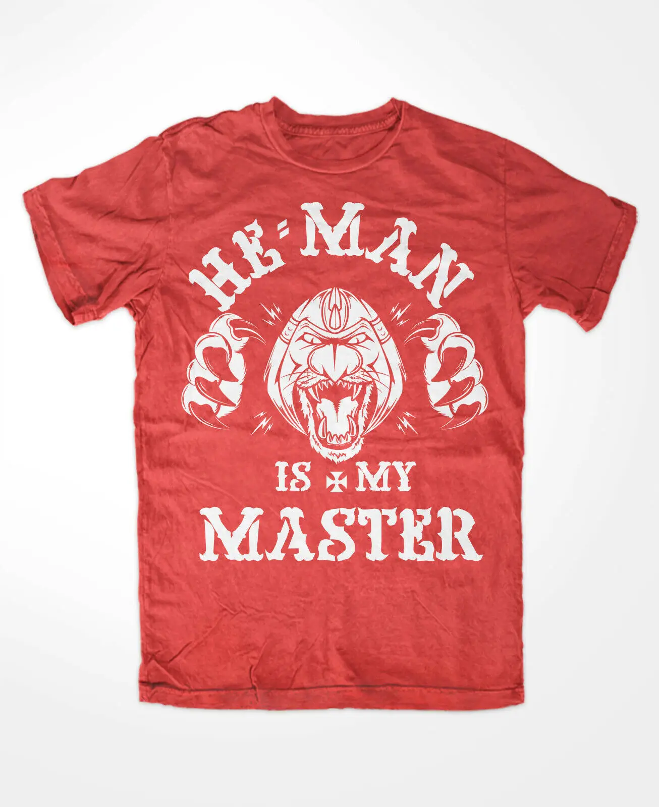 He Man Is My Master T Shirt Red Motu Cult Universe He Man Snake Mountain