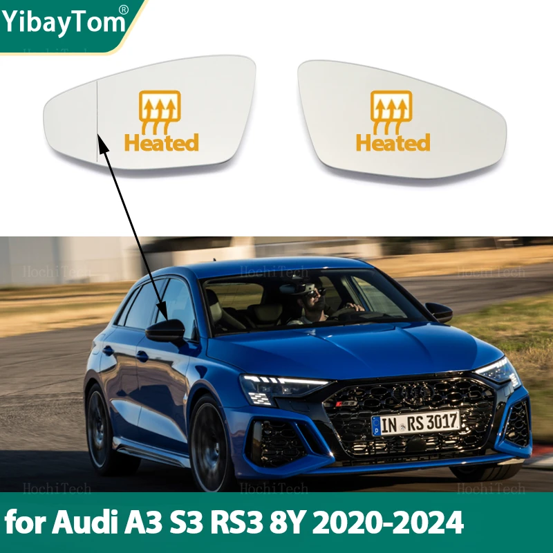 Vetro Specchietto Grandangolare Elettrico Riscaldato Laterale Per Audi A3 8Y S3 8Y Rs3 8Y Rs A S 3 2020-2024 Accessori
