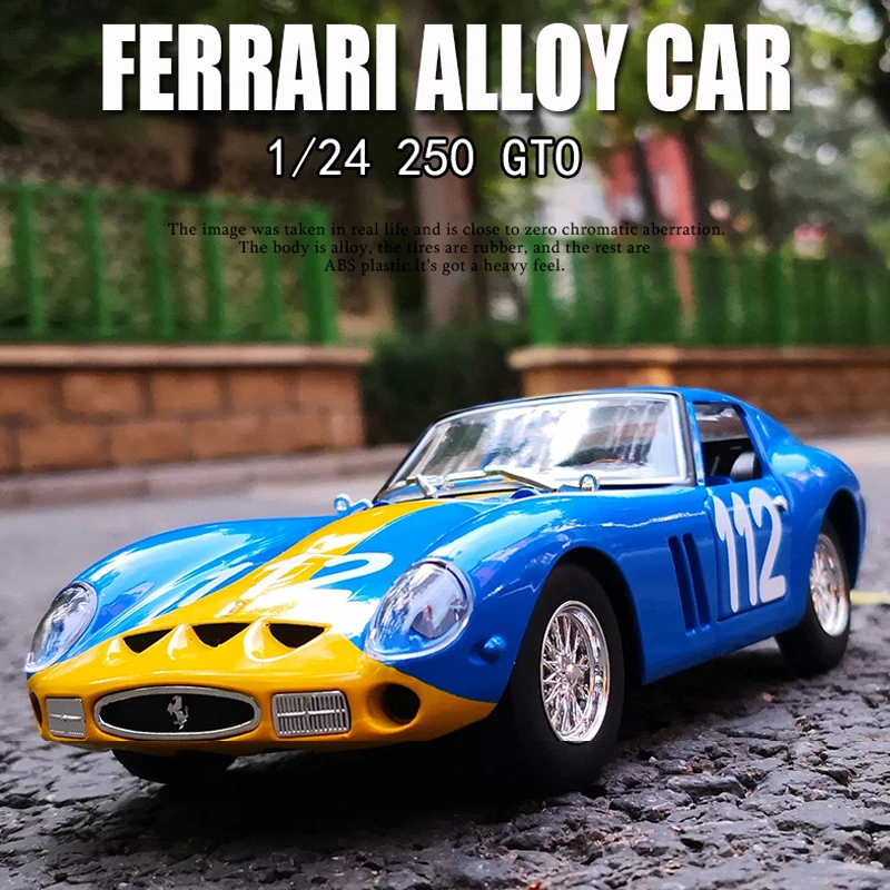 Simulazione 1:24 Ferrari 250 Gto Alloy Super Car Model Collective Diecast Voiture Miniature Kids Toys Casting Vehicles Home Decor