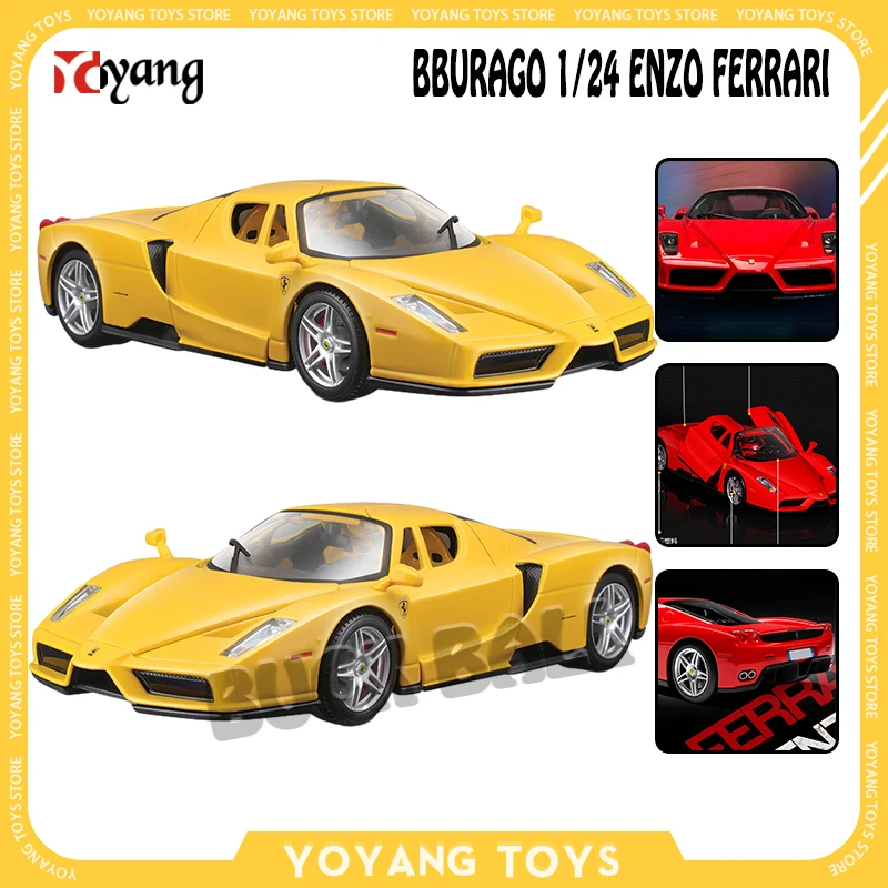 Bburago Scala 1/24 Ferrari Enzo Car Toys Lega Racing Diecast Models Car Collectble Enzo Ferrari Supercar Decor Modelli Ragazzi Giocattoli