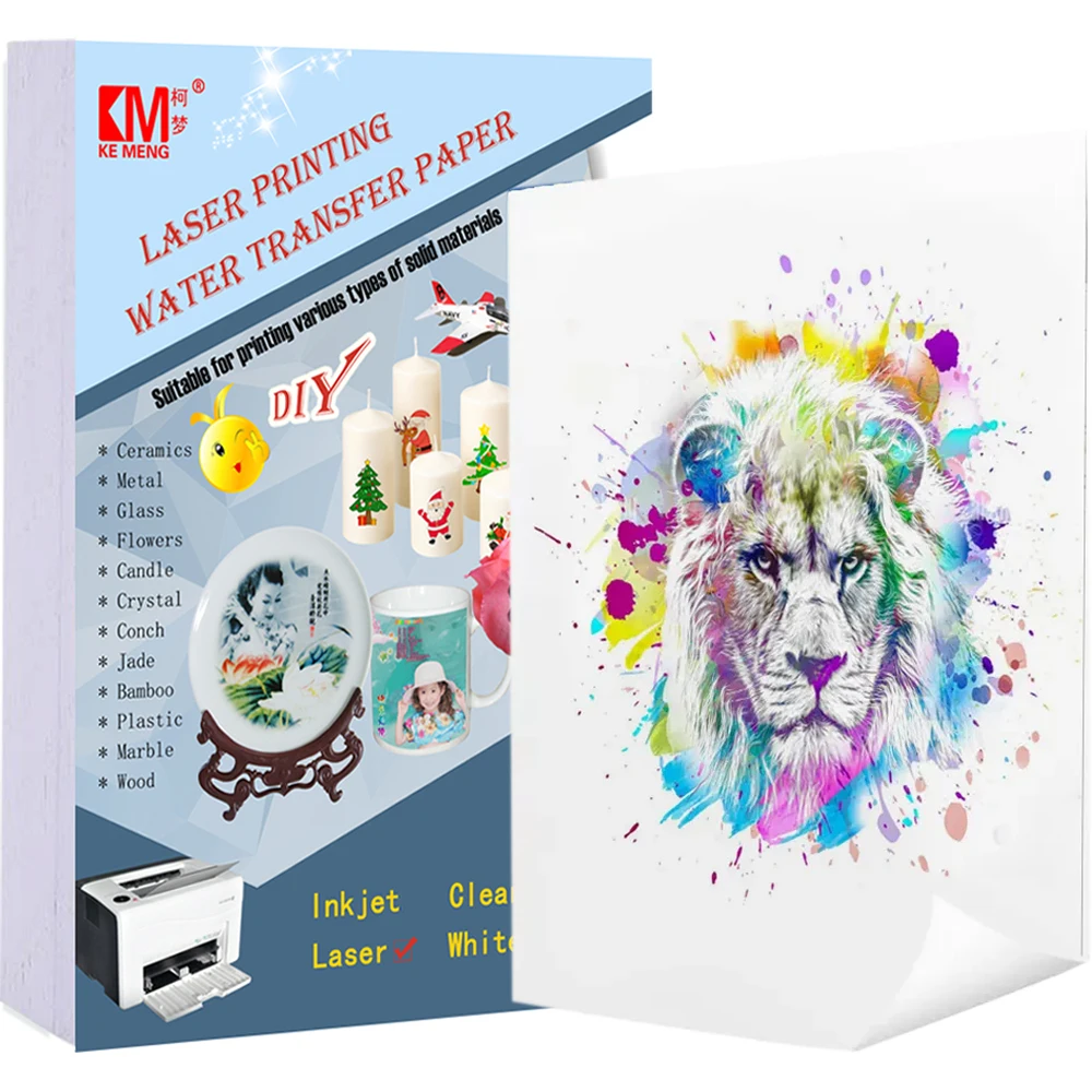 A4 Inchiostro Waterslide Trasparente Per Stampante A Getto D'Inchiostro Laser Acquascivolo Decal Carta Transfer Stampa