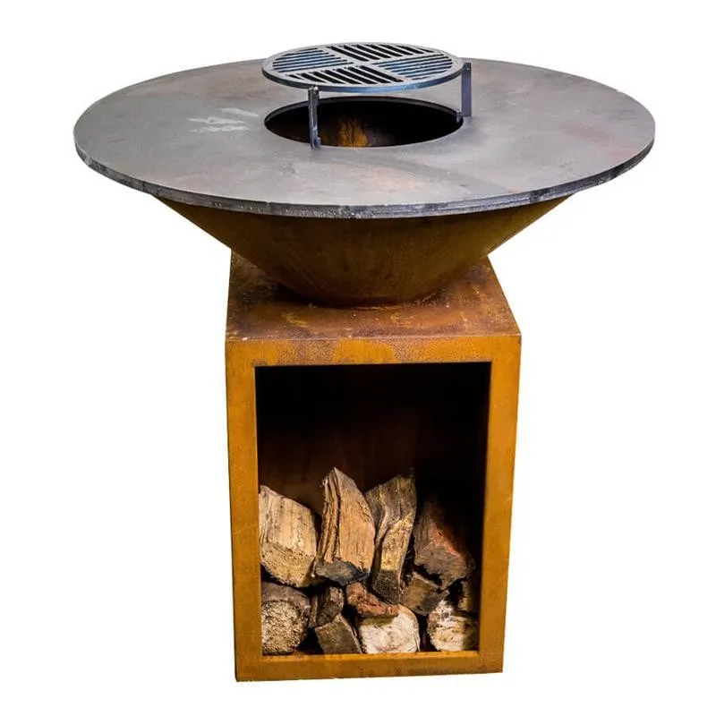 Cucina Esterna Corten Steel Metal Bbq Fire Pit Barbecue Gril Braciere Grill