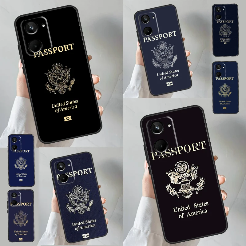 Passaporto Americano Per Realme C33 C55 C30 C31 C35 C25 C21Y C11 C15 Gt Neo 3T 2T Neo5 9 11 10 Pro Plus Case