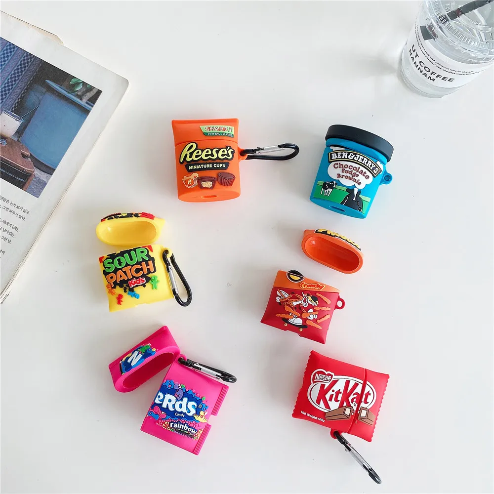Chocolate Reeses Nerds Kitkat Sour Patch Kids Cheetos Custodia Per Auricolari Per Airpods Pro 3 2 1 Ben Jerry Auricolare Bluetooth Wireless