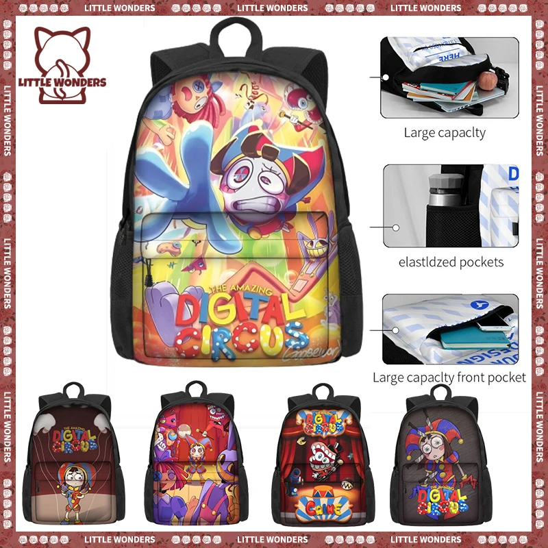 The Amazing Digital Circus School Zaino Jax Zaino Digital Circus Bag Multi Color Digital Anime Circus Kids Regali Di Natale