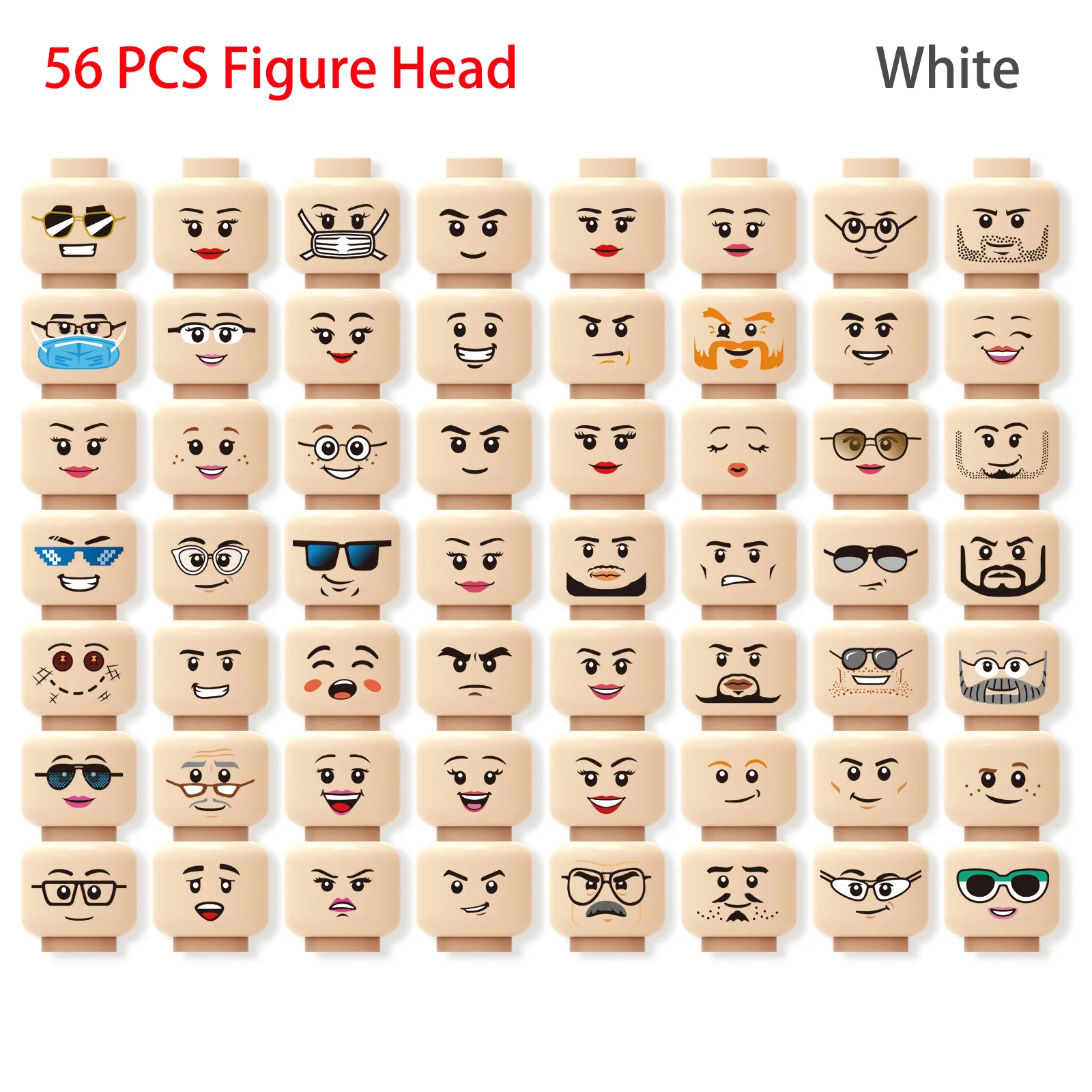 Ww2 Military Soldier Figures Face Heads Set Accessori Parti Building Blocks Action Dolls Moc Bricks For Children Kids Toys