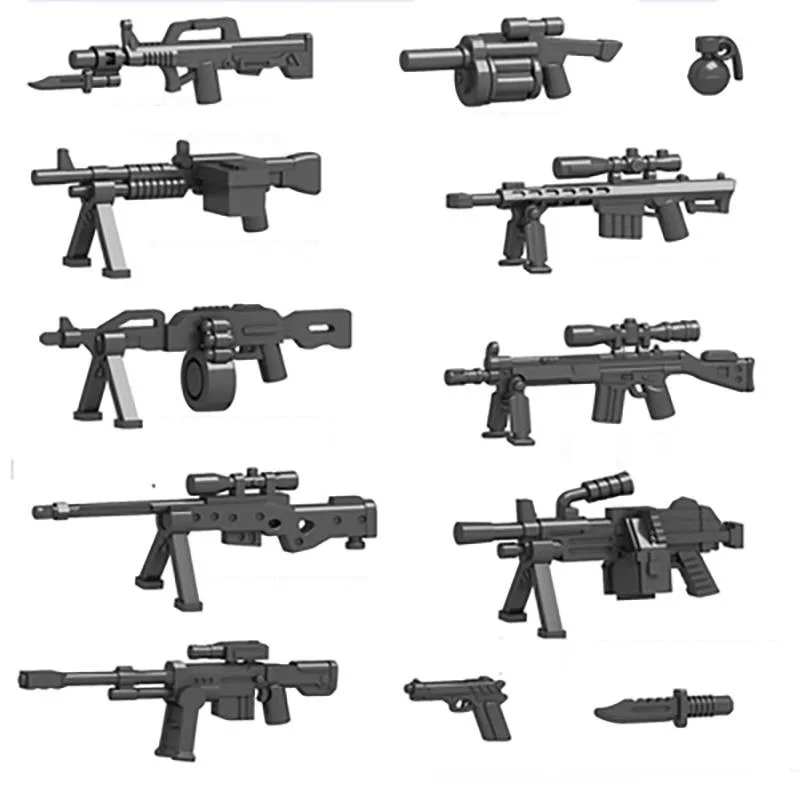 5Pcs Granate Lanciatore Armi Blocco Originale Mini Giocattolo Swat Polizia Armi Militari Accessori Città Figure Compatibili
