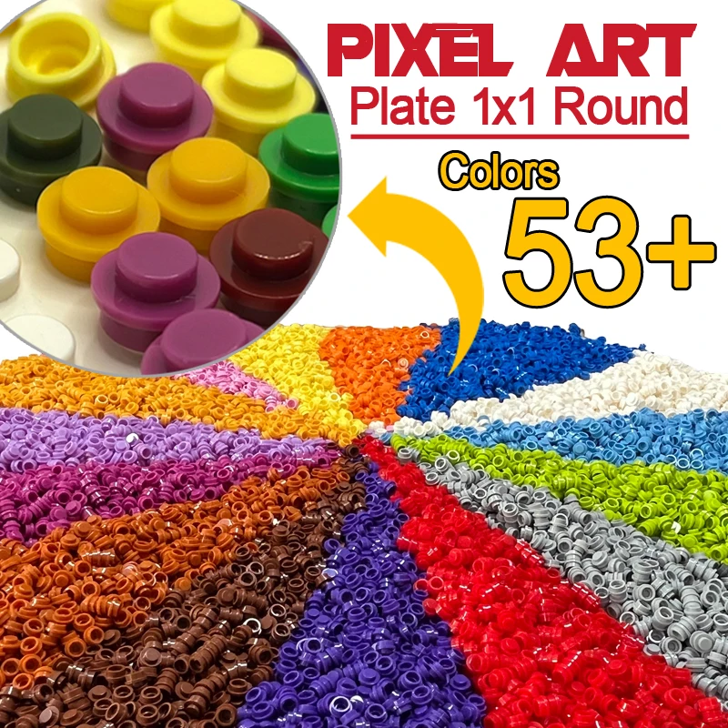 Piastra Rotonda 1X1 Parti Di Blocchi Di Costruzione Brick Mosaic Maker Toys Pixel Art Remix Painting 53 + Colori Compatibili 4073/6141 930 Pz/Lotto