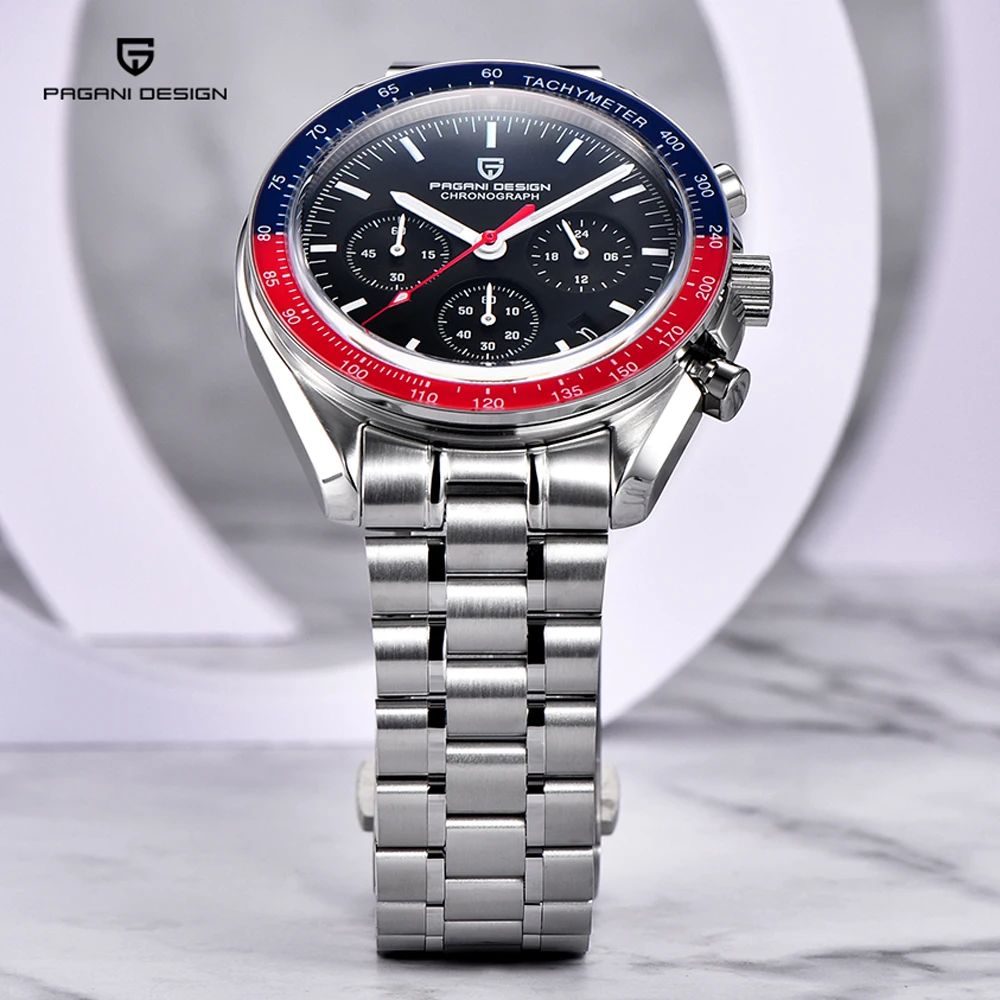 2023 New Pagani Design Moon Mens Orologi Top Brand Luxury Quartz Chronograph Watch For Men Ar Sapphire Mirror Clock Reloj Hombre