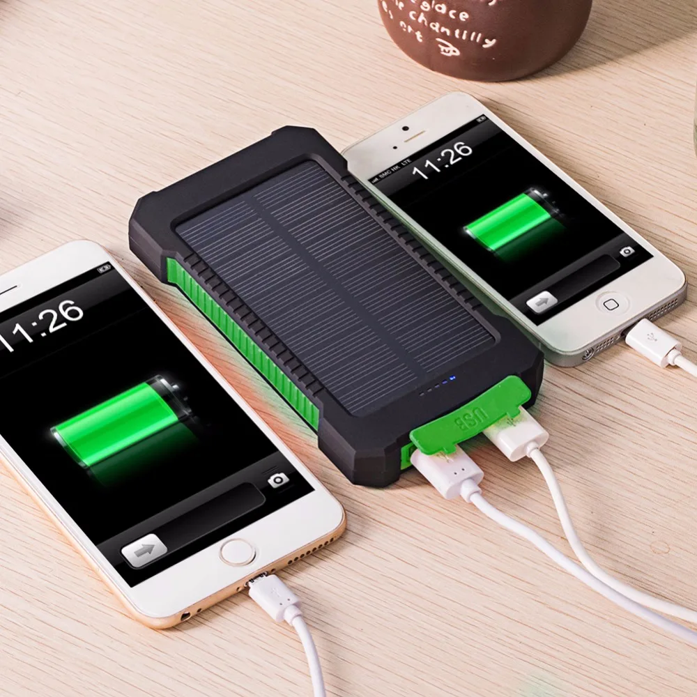 20000Mah Top Solar Waterproof Power Bank Led Sos Emergency Light Batteria Esterna Powerbank Per Xiaomi Mi Iphone Samsung Banks