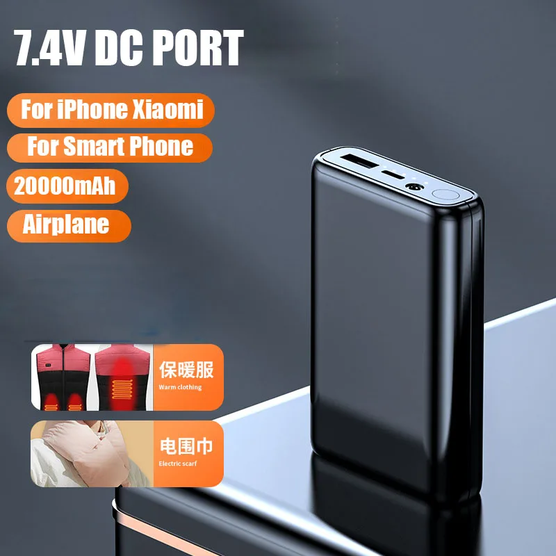 7.4V Dc Heated Vest Power Bank 20000Mah Caricabatterie Portatile Batteria Esterna Per Giacca Riscaldata Power Bank Per Xiaomi Mi Iphone