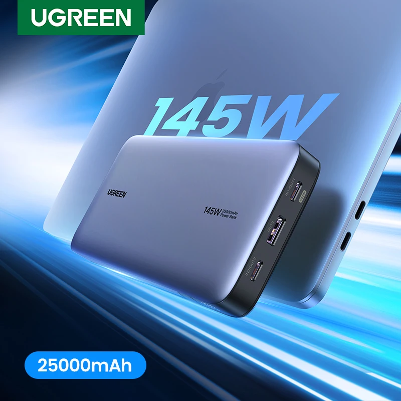 Ugreen 25000Mah Power Bank Portatile Pd 3.1 140W Powerbank A Ricarica Rapida Per Macbook Pro Iphone Samsung Notebook Computer
