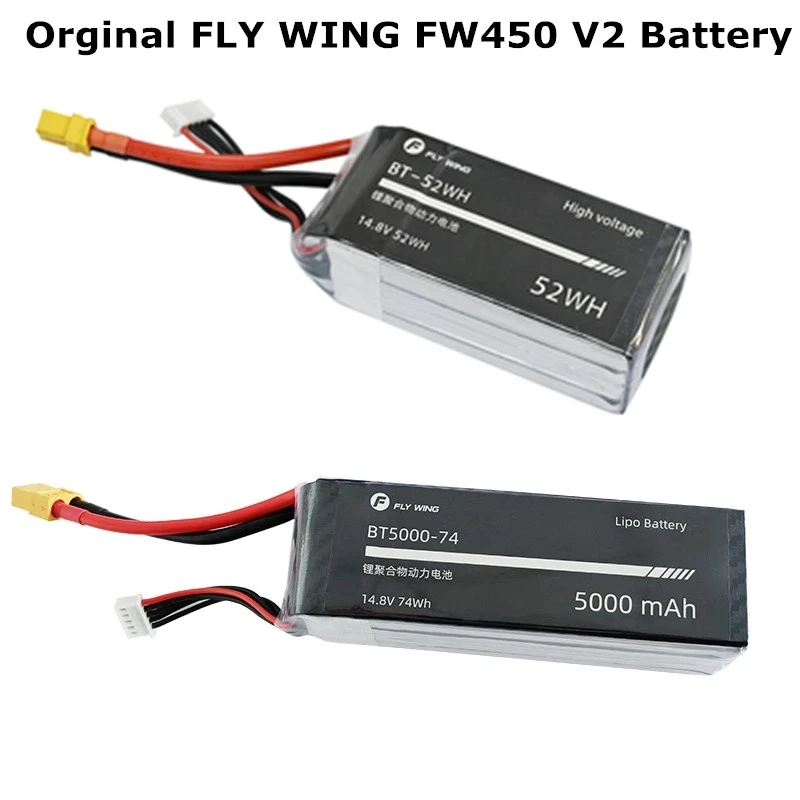 Fly Wing Lipo Batteria 4S 14.8V 52Wh 5000Mah Batteria Ai Polimeri Di Litio Ad Alta Tensione Per Fly Wing Fw450 Fw450L V2.5 V3 Elicottero