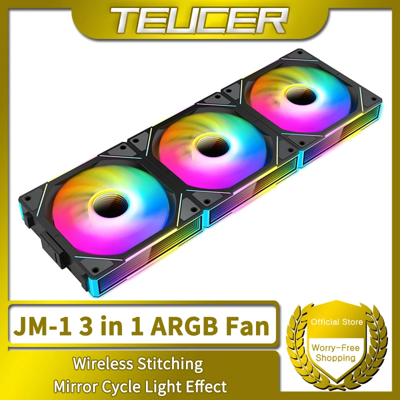 Teucer Jm-1 Pc Ventola Di Raffreddamento Argb Mirror Cycle Light Effect 800-2000Rpm Pwm Raffreddamento Ad Acqua Ventola Di Raffreddamento Da 360Mm