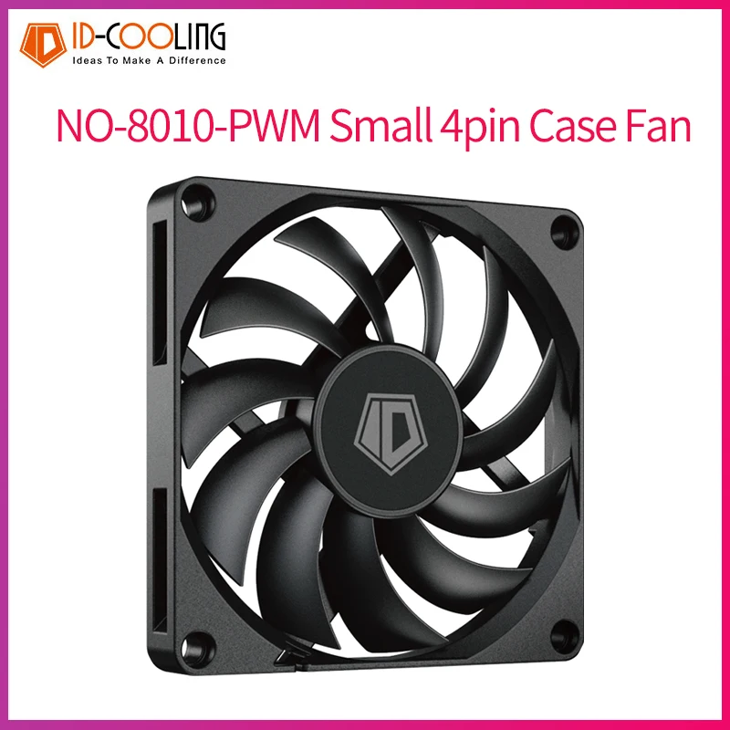 Id-Cooling No-8010-Pwm Piccola Ventola A 4Pin Ventola Ultrasottile Da 8Cm 8010 Custodia Per Computer A Temperatura Controllata Cpu Dissipatore Di Calo