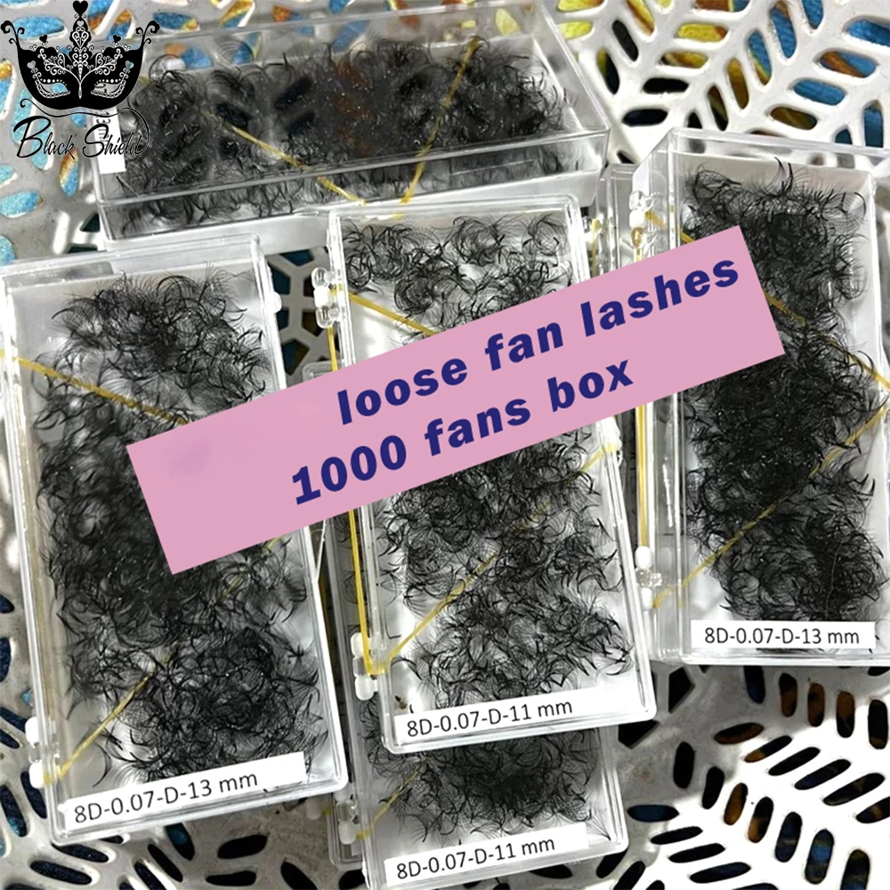 1000 Fan Allentati Fan Lashes Extension Ciglia Base A Punta Sottile Premade Lash Fans Stelo Medio Sharp Russian Volume Lash 4D-12D