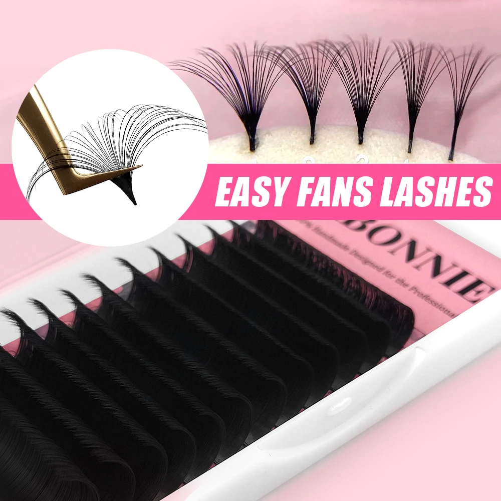 Abonnie Easy Fan Lashes Cashmere Matte Fast Bloom Visone Extension Ciglia Fioritura Automatica Soft Mega Volume Cilia