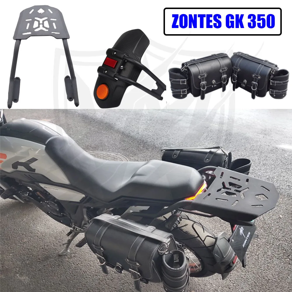 Motorcycle New Style Rear Rack Retro Side Bag Canvas Bag Rear Fender For Zontes Gk 350 Gk350