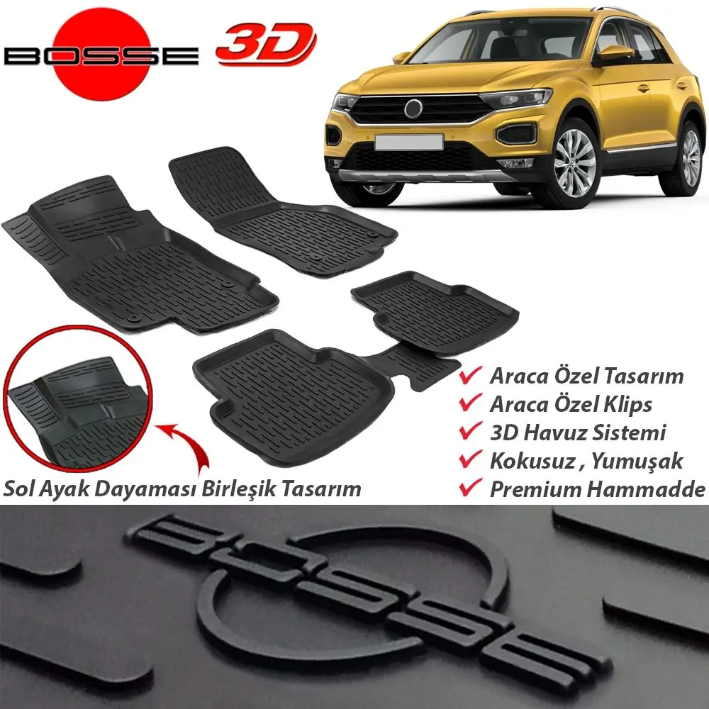 Per Vw T-Roc Mat 3D Pool 2016 Tappetino Per Vw T-Roc