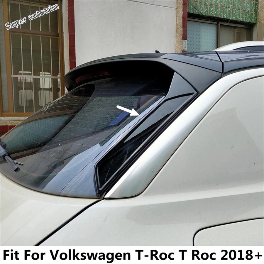 Nero Lunotto Laterale Spoiler Ala Splitter Pannello Paillettes Copertura Trim Per Volkswagen T-Roc T Roc 2018 - 2023 Accessori Esterni