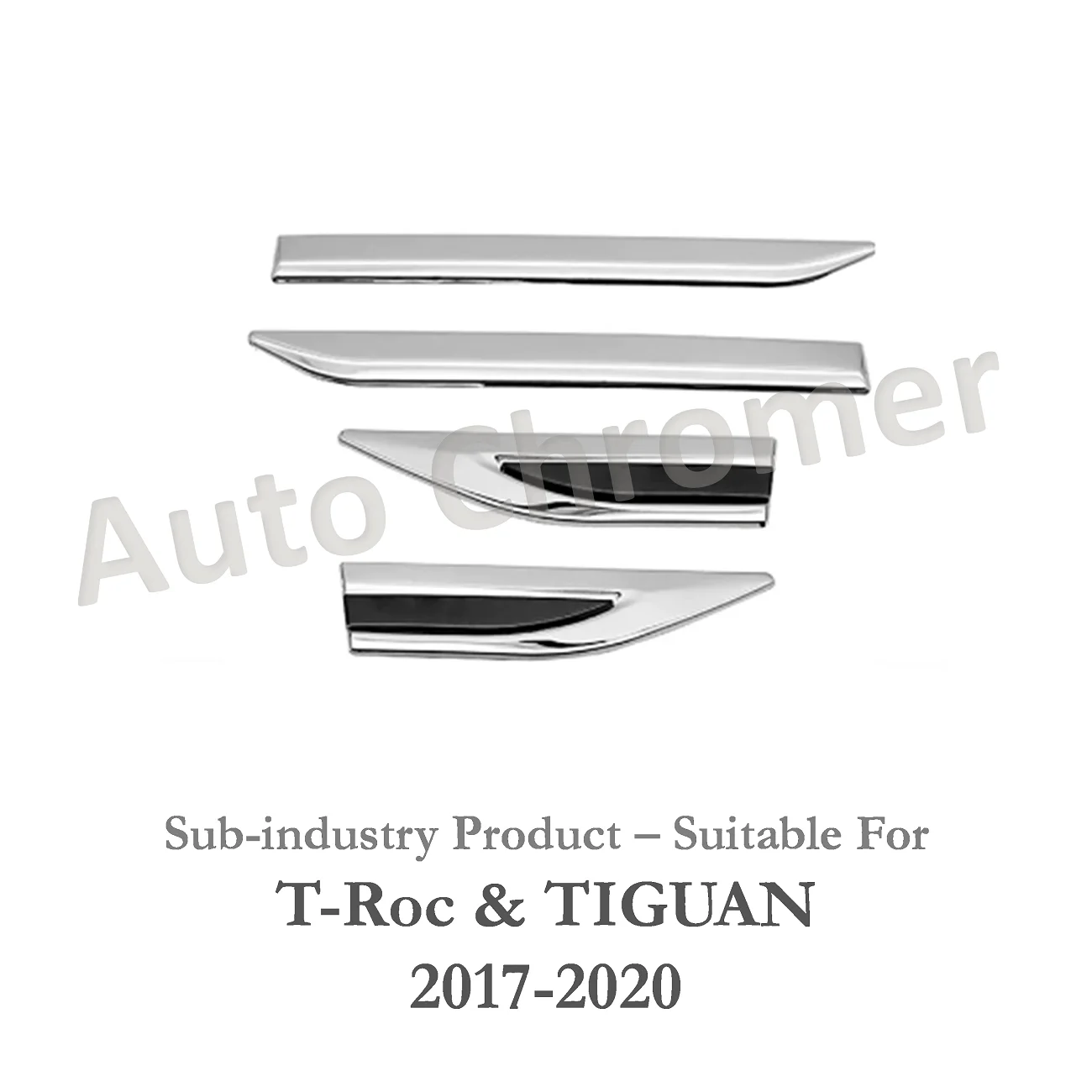 Per Vw T- Roc 2019 - 2022 Fender Chrome Coated Accessory Upgrade Vehicle Sporty Look Tdi Fsi Highline Trendline