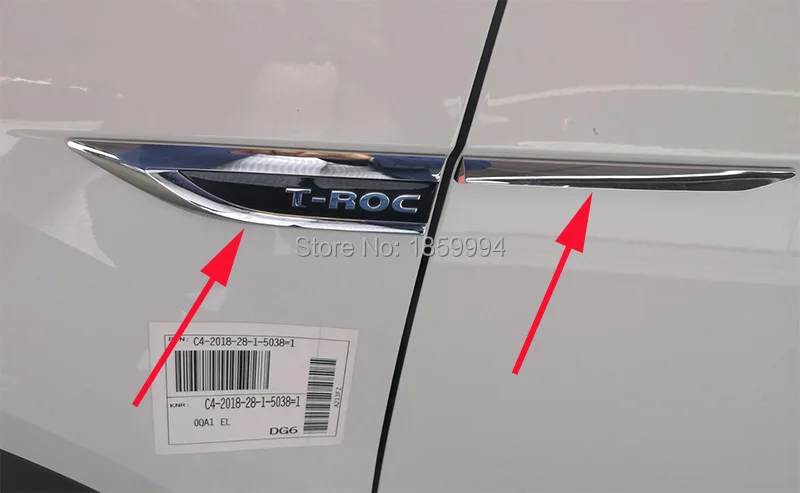 Per 2018 -2023 Vw T-Roc Troc Original Door Side Wing Fender Emblem Badge Sticker Trim
