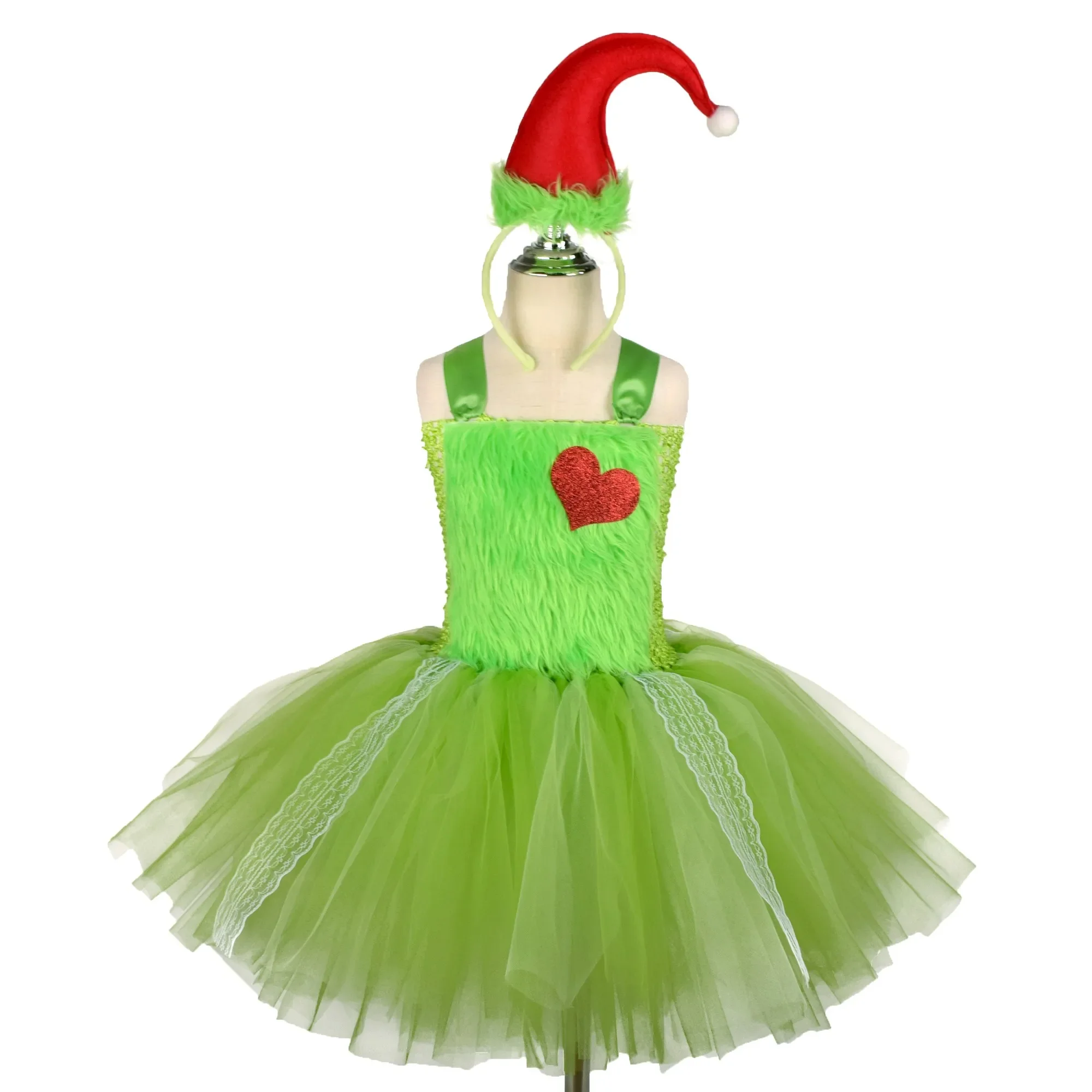 Costume Di Natale Costume Di Halloween Costume Di Natale Green Furry Monster Grinch Party Costume E Fascia Per Bambini Abiti Per Bambini