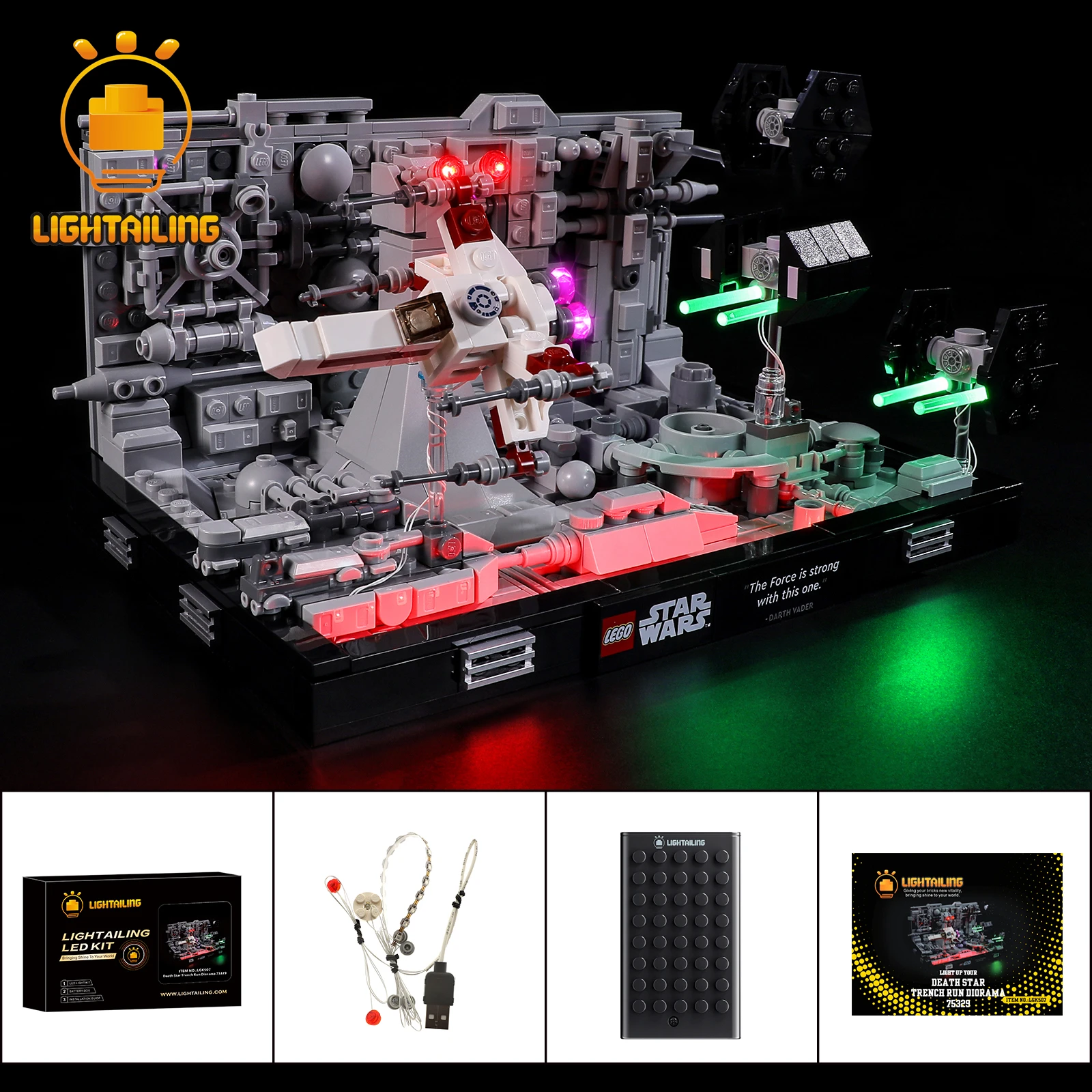 Lightailing Kit Luci A Led Per 75329 Trench Run Diorama Building Blocks Set (Non Includere Il Modello) Giocattoli In Mattoni Per Bambini