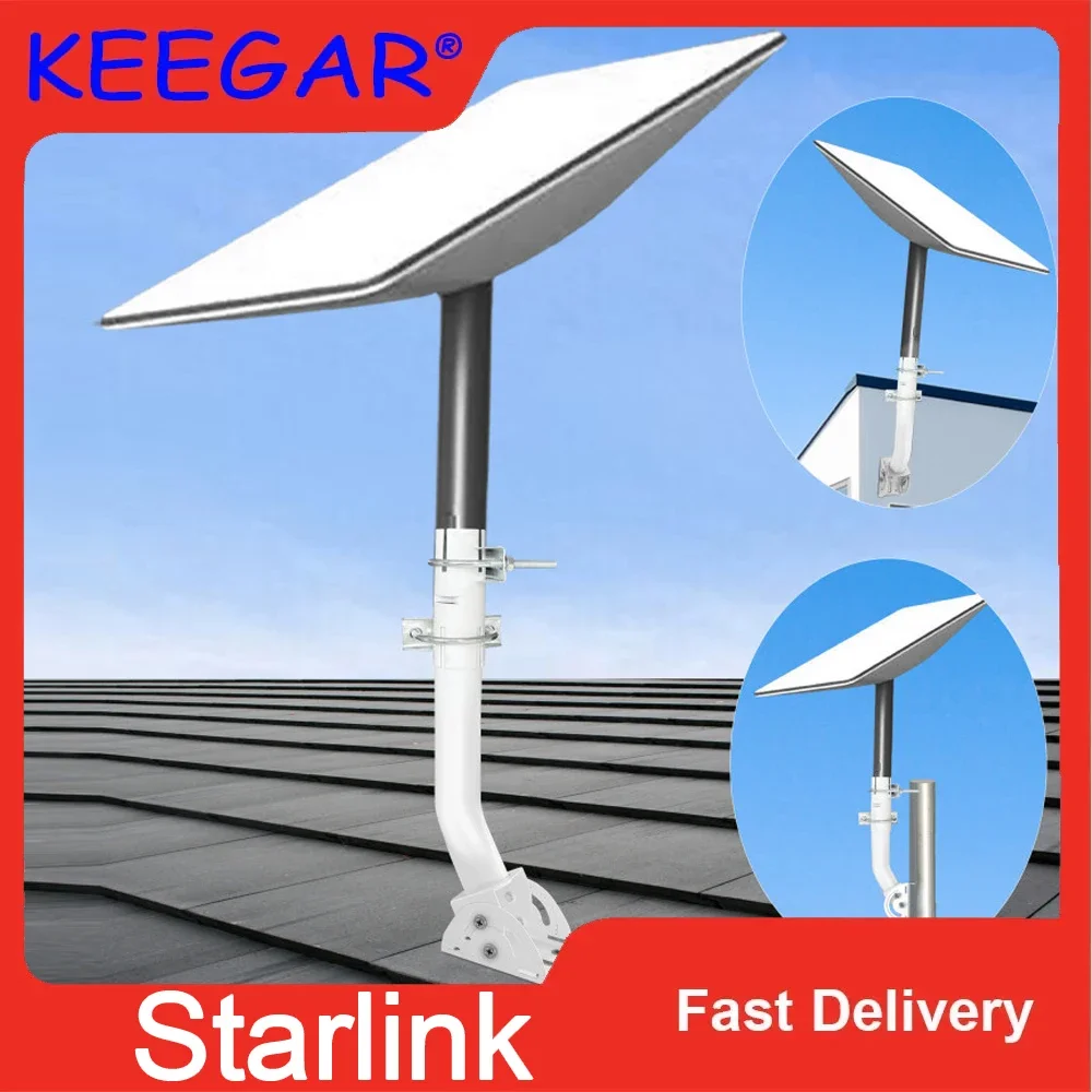 Starlink Mount Antenna Satellitare J Montaggio Su Palo Compatibile Con Palo Piatto Rettangolare V2 O Kit Di Installazione Antenna Tv Esterna