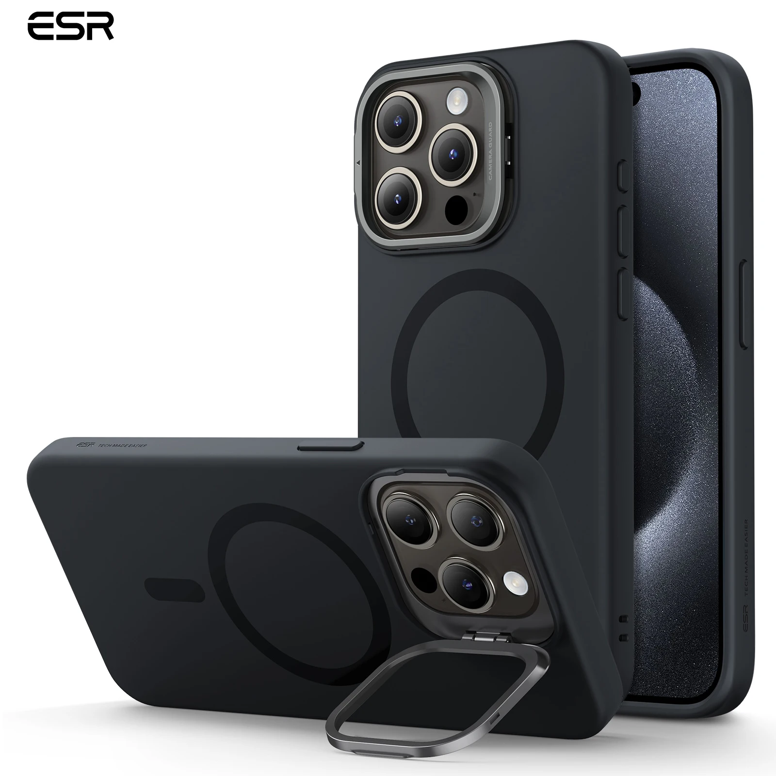 Esr Per Iphone15 Pro Max Clound Custodia Morbida Magsafe Per Iphone 15 Pro Custodia In Silicone Liquido Liscio Come La Seta Con Cavalletto Per Fotocam