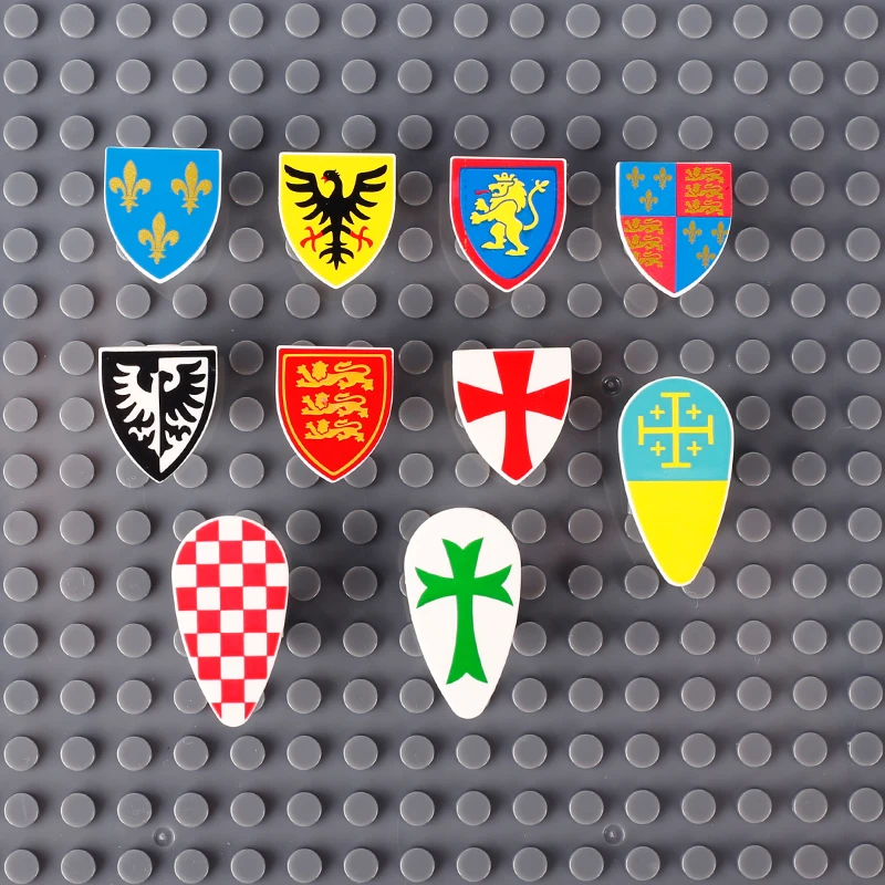 Moc Mdireval Scudo Militare Building Blocks Castello Leone Cavalieri Roma Soldati Accessori Armi Mattoni Giocattoli Regalo Per Bambini