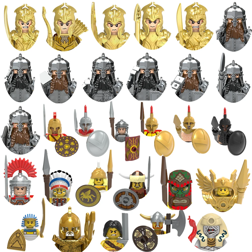 Building Blocks Mini Action Figure Toys Dragoon Castle Evil Knights Soldier Sliver Battle Steed Rome Cavalleria Warrior Gladiator