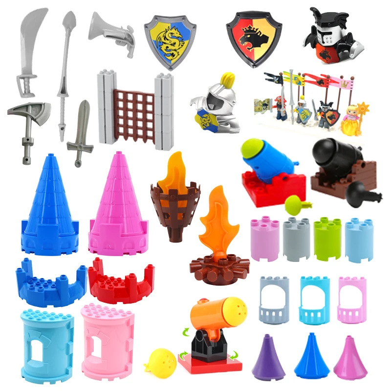 Castle Antique War Scene Accessori Big Building Block Mattoni Cannone Arma Cavaliere Armatura Assemblaggio Militare Giocattoli Per Bambini