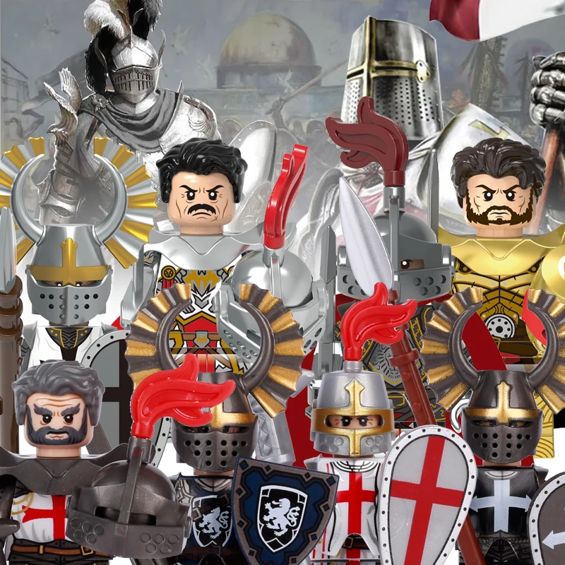 Moc Medievale Romano Empier Soldies Figure Building Blocks Castle Lion Heart Knights Mini Bricks Movie Battle Game Character Toys