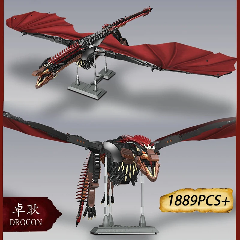 Film Winterfall Castle Dragon Viserion Mother Black Death Balerion Anime Action Figures Building Blocks Giocattoli