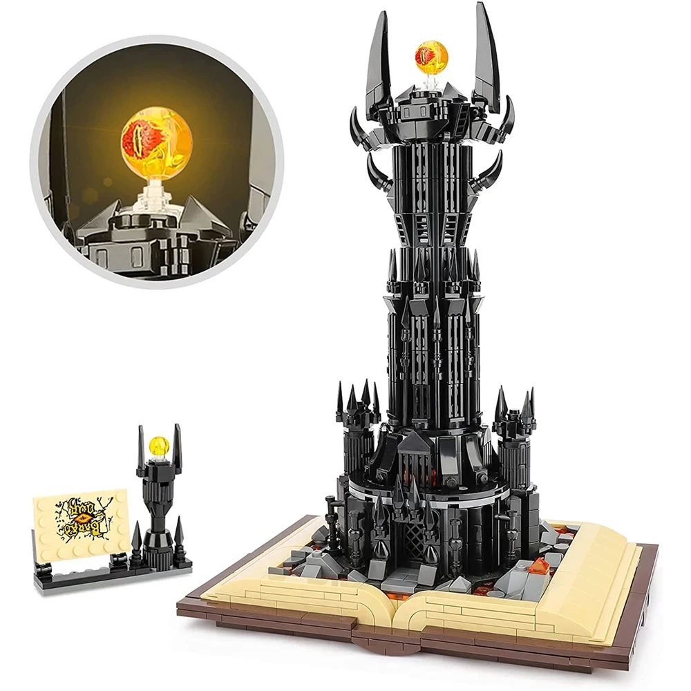 Magic Castle Bricks The Rings Dark Tower Of Ortanc Street Dark Tower Barad Dur Constructor Building Blocks Giocattoli Regali Adulti
