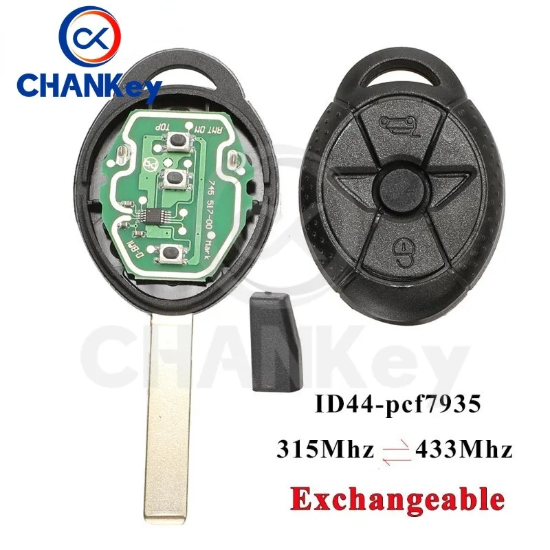 Chankey 2 Pulsanti Ews Car Remote Control Key Fob Case Per Old Bmw Mini Cooper S R50 R53 315Mhz/433Mhz Id44 Chip